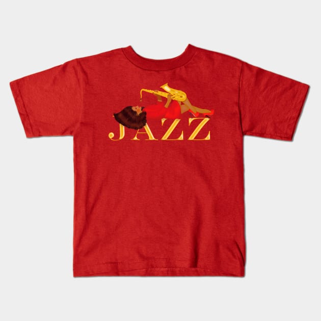 The jazz girl 2 Kids T-Shirt by YamyMorrell